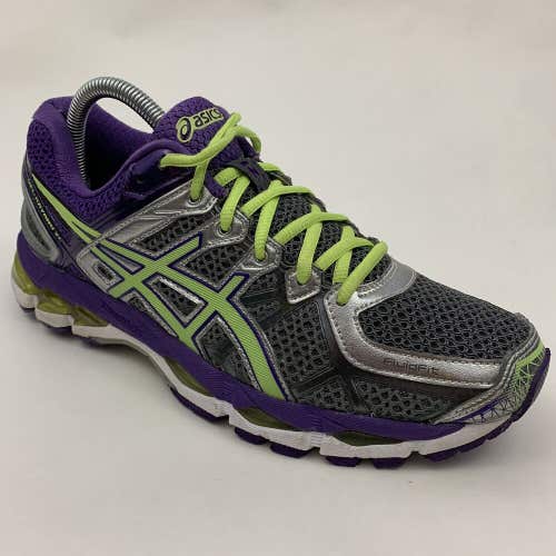Asics Women's Running Sports Shoes Sz 8.5 Gel Kayano 21 Purple Green White T4H7N