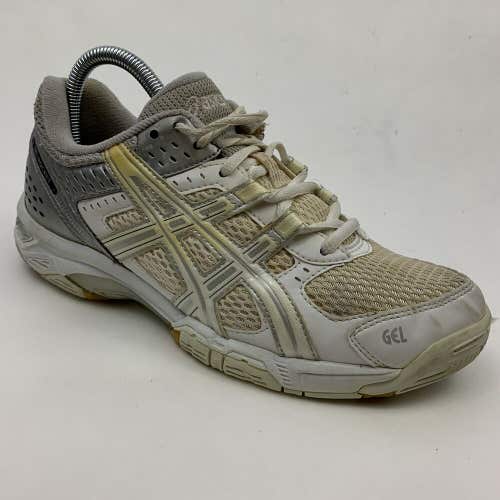 Asics Gel-Rocket Womens Size 8 Volleyball Shoes Sneakers White Silver B053N