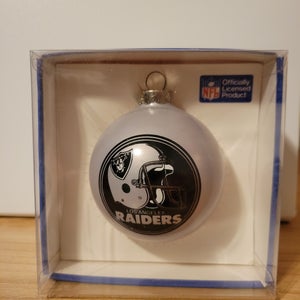 Vintage Los Angeles Raiders NFL Glass Christmas Ornament
