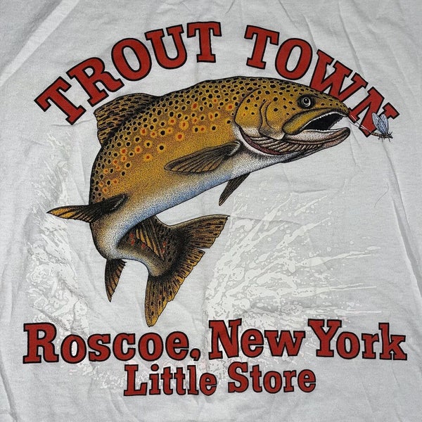 Vintage Trout Town Roscoe New York Little Store T-Shirt Fishing