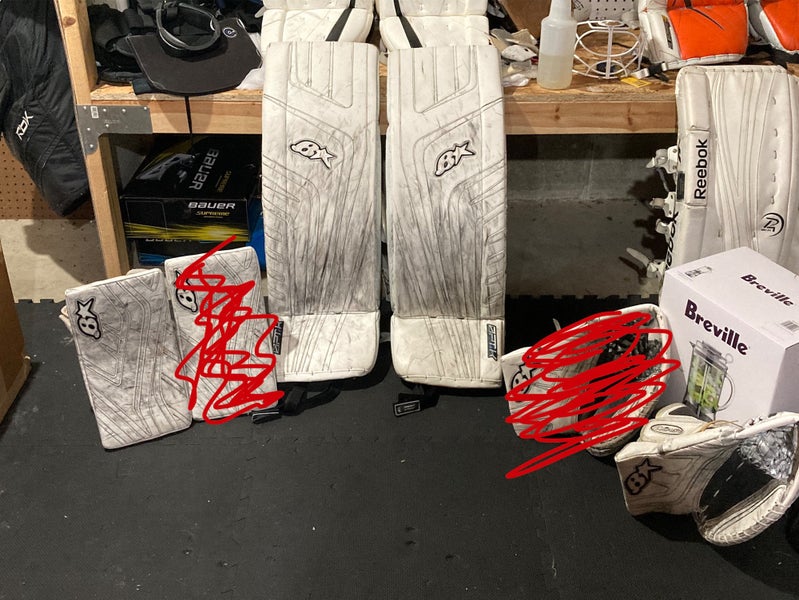 35+1 Brian’s Optik All white set hockey goalie pads