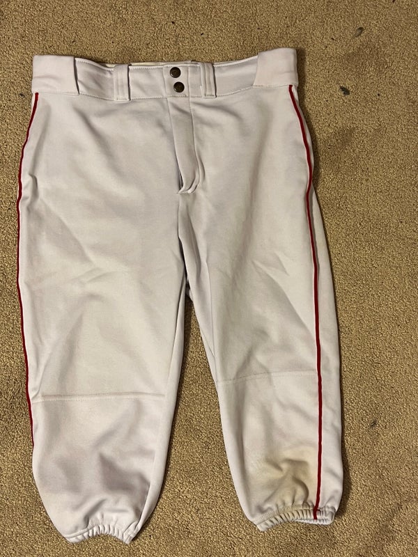 Youth Large Majestic Off White Baseball Pants