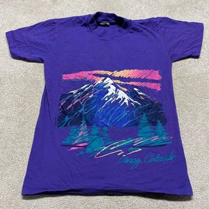 Ouray Colorado Ski T Shirt Adult XS Adult Purple Pismo Beach Vintage 90s Nature