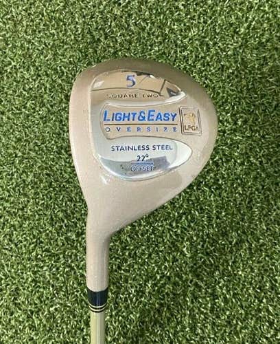 Square Two Light & Easy Oversize 5 Wood 22* Left-Handed LH / Ladies ~41" /jl5219