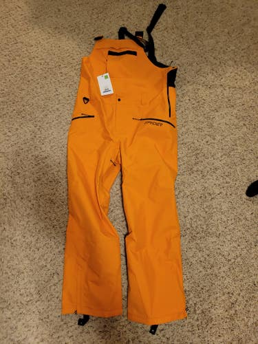 Orange Men's Adult New XL Spyder Ski Pants bibs