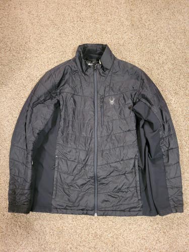 Gray Men's Adult Used XL glissade mid layer puffy New Men's XL Spyder hoodie
