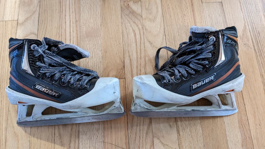 Junior Used Bauer Elite Hockey Goalie Skates Regular Width Size 3.5