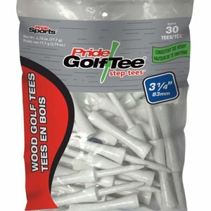 Pride Golf Step-tees (3 1/4", White, 30pk) Consistent Tee Height NEW