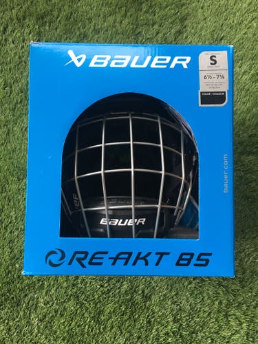 Black New Small Bauer Re-Akt 85 Combo Hockey Helmet with Cage Senior ReAkt