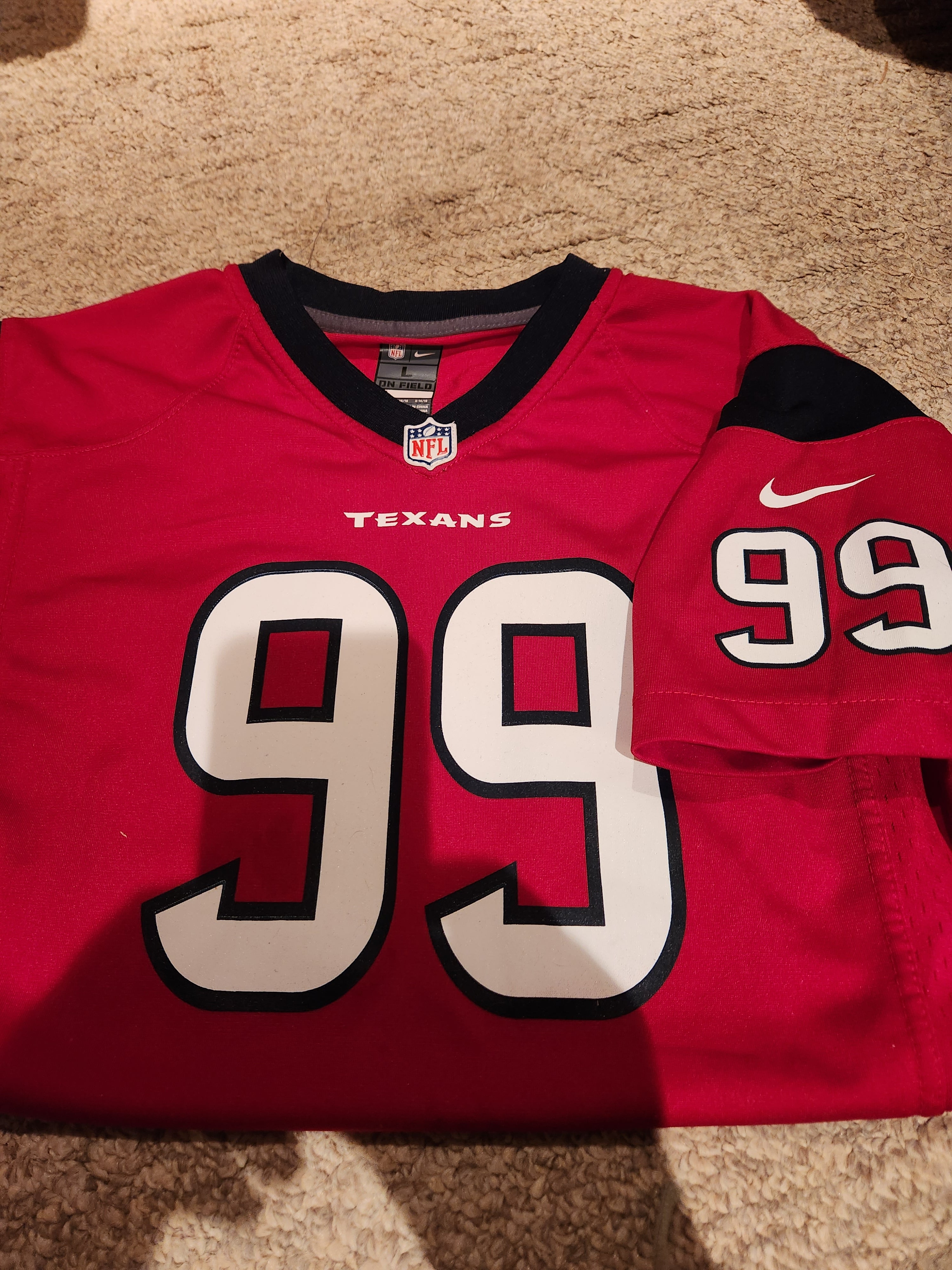 Youth Large Texans #99 Watt Jersey