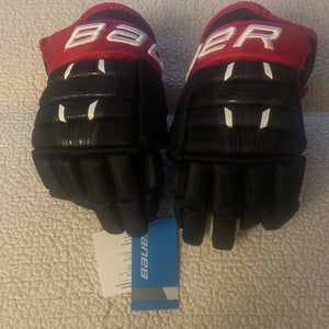 Bauer 13"  Pro Series Black/Red Gloves