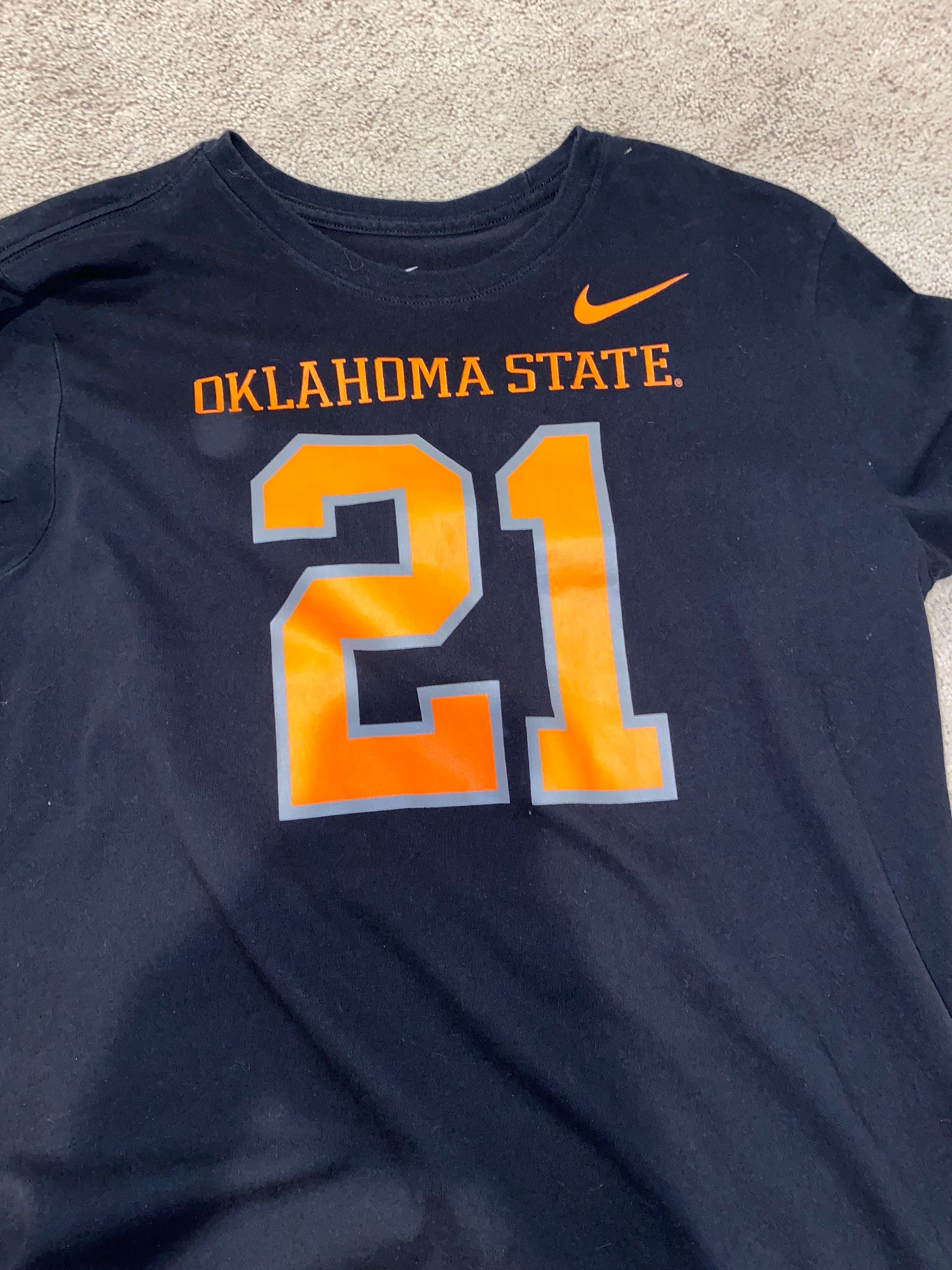 Men's Nike Barry Sanders Orange Oklahoma State Cowboys College Name &  Number T-Shirt