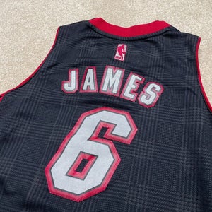 LeBron James Miami Heat Jersey Youth Medium Boys adidas Black NBA Basketball 6