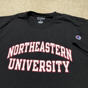 Northeastern University T Shirt Men Medium Adult Black Champion College Boston