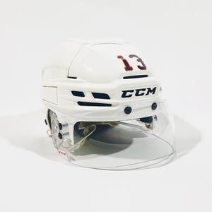 Small White CCM SuperTacks X Pro Stock Helmet w/Visor and Helmet Bag