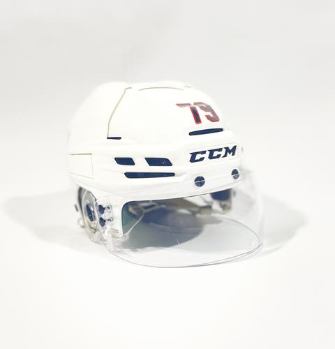 Medium White CCM SuperTacks X Pro Stock Helmet w/Visor and Helmet Bag