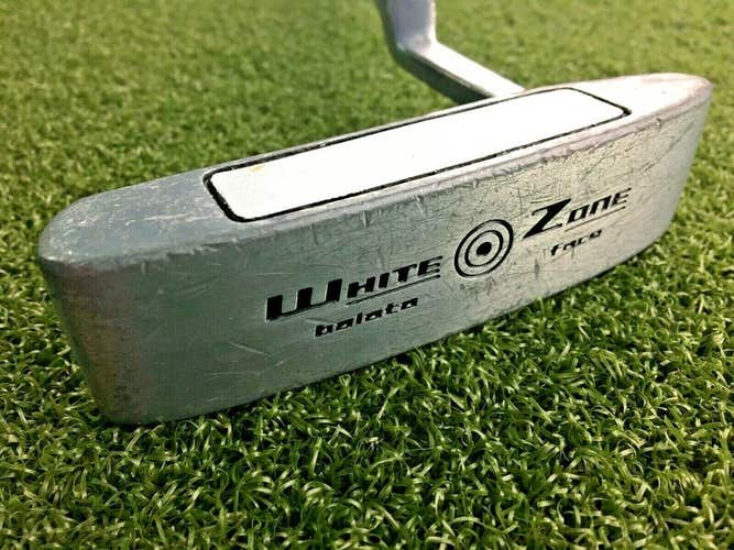 Unique White Zone Balata Face Putter  / RH / ~37" Steel / Extended Grip / mm4689