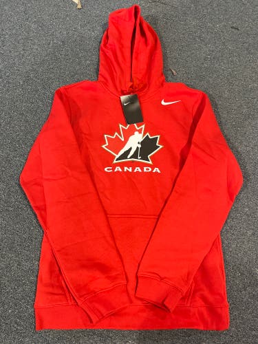 New Red Nike Team Canada Big Logo Hoodie Small & Medium