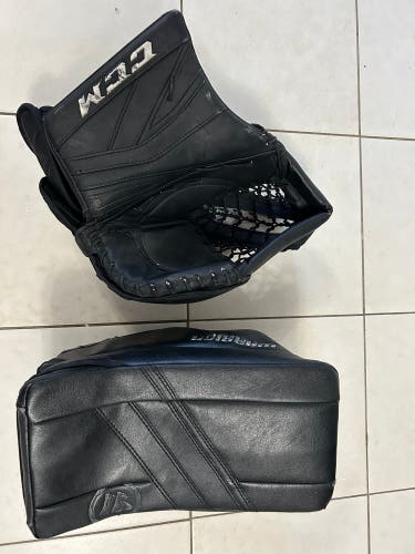 All black goalie catcher and glove set