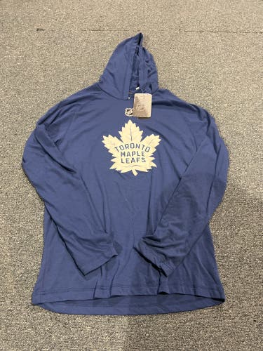 New Blue Adidas Toronto Maple Leafs Hooded Ultimate Tee Small & Medium