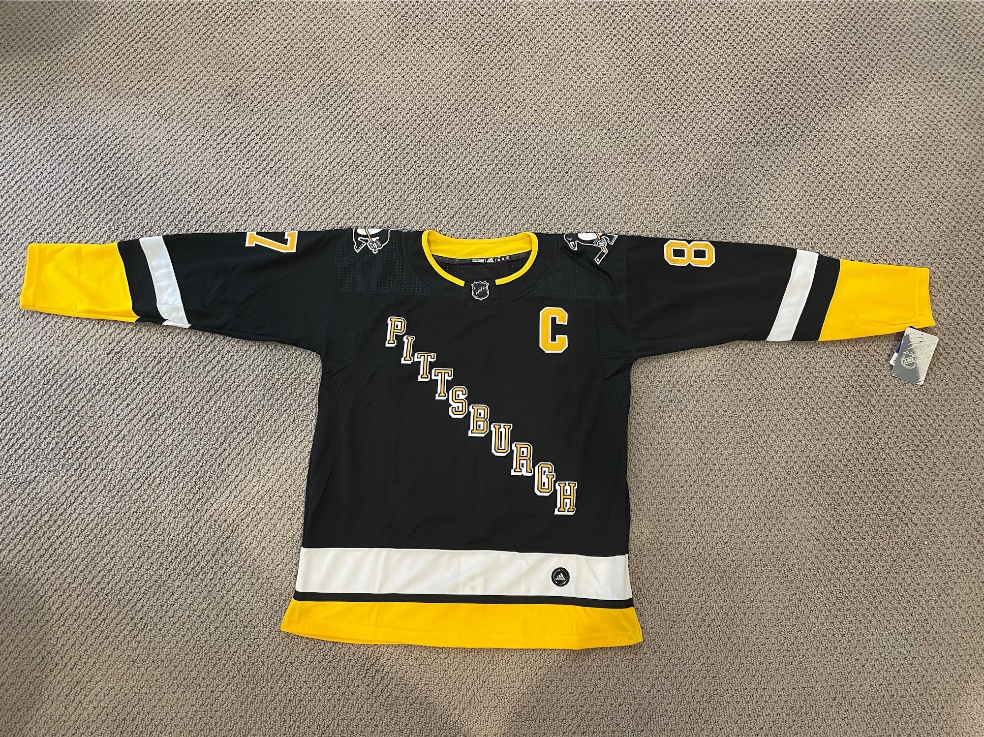 NWT Adidas Sidney Crosby Pittsburgh Penguins Reverse Retro Hockey