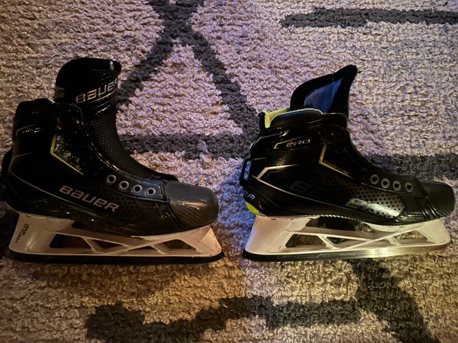 Used Bauer Regular Width Size 9.5 Pro Hockey Goalie Skates