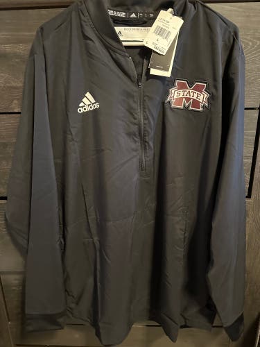New Large Mississippi State Adidas Pullover
