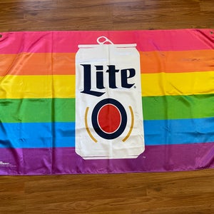 Miller Lite Beer Gay Pride SUPER AWESOME LGBTQIA Fan Cave 3' X 5' Banner Flag!