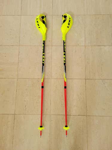 Used 42in (105cm) Leki Racing World Cup Lite SL Ski Poles with Slalom Closed Cobra Pole Guards