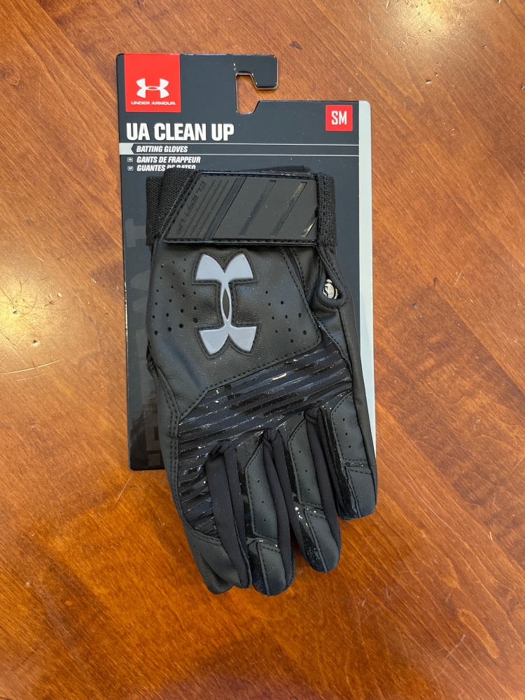NEW Under Armour Clean Up Batting Gloves (Adult Small, Black)