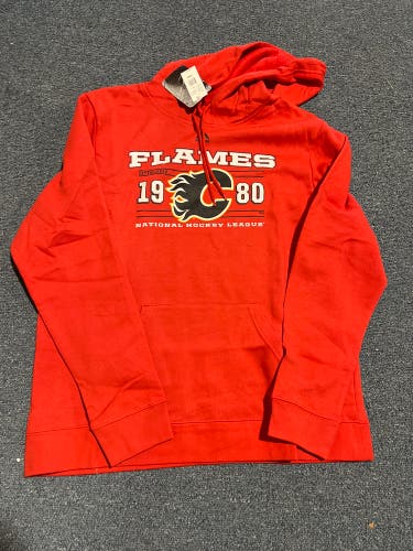 New Red Majestic Calgary Flames Established Hoodie Small & Large