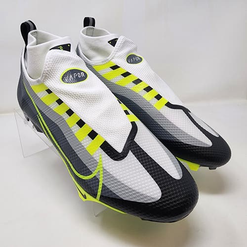 Nike Football Cleats Mens 10.5 Grey Volt Vapor Pro Edge Ghost Laces Flyknit