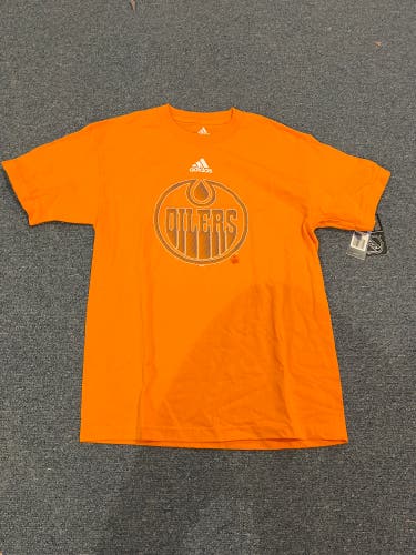 New Orange Adidas Edmonton Oilers Graphic Tee Medium