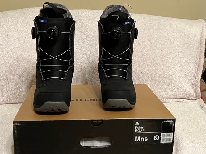 Size 8.0 (Women's 9.0) Burton Ruler BOA Snowboard Boots - 2023 - BLACK - (USED ONLY ONE TIME)