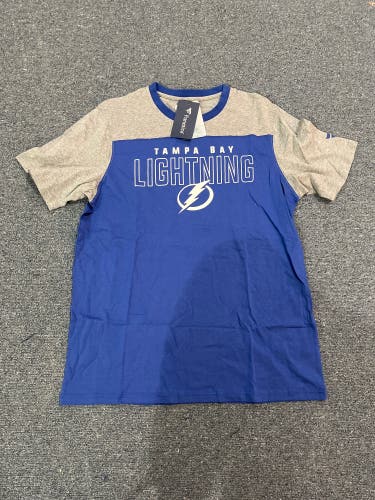 New Fanatics Tampa Bay Lightning Gray & Blue T-Shirt Large & XL