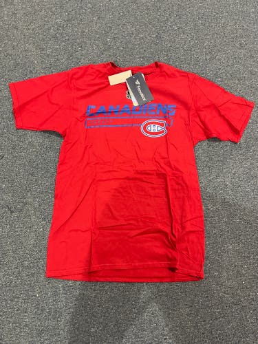 New Red Fanatics Montreal Canadians Rinkside T-Shirt Small & Medium