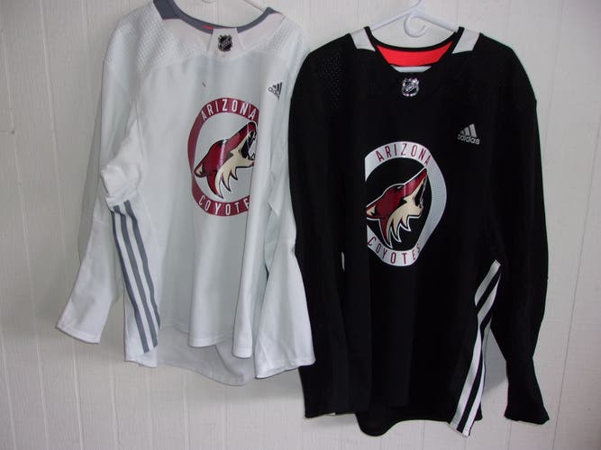 Bundle - 2 Arizona Coyotes Adidas practice jerseys black and white (both size 58, no patch)