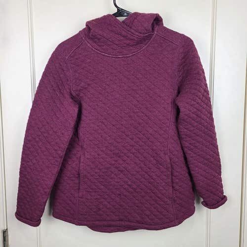 Duluth Trading Quilted Cowl Neck Sweatshirt Burgundy Top Shirt Tunic Size: S
