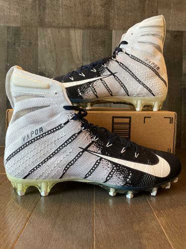 Nike Vapor Untouchable 3 Elite P White Navy Blue yellowish Men's Size 11 Cleats