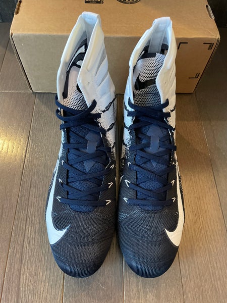 Nike, Shoes, Nike Vapor Untouchable 3 Elite P White Navy Blue Yellowish  Mens Size 1 Cleats