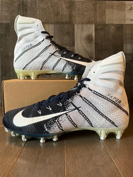 Nike, Shoes, Nike Vapor Untouchable 3 Elite P White Navy Blue Yellowish  Mens Size 1 Cleats