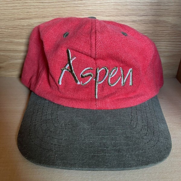 Vintage Aspen Colorado Red corduroy Snapback hat cap