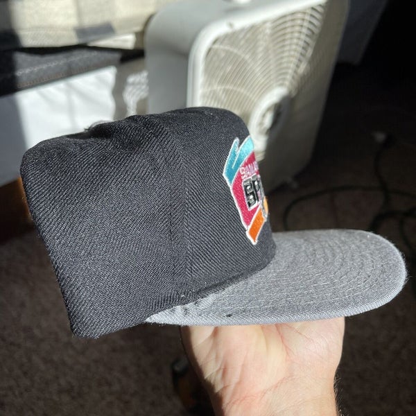 Vintage San Antonio Spurs SnapBack Hats Caps Black 90s Pair Spell out