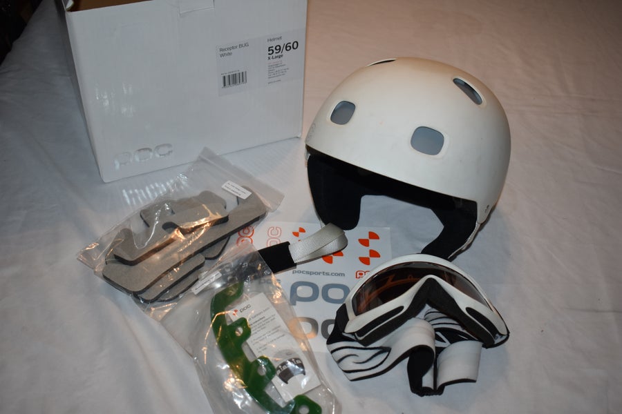 POC Receptor BUG Winter Sports Helmet w/Smith Goggles,White, XL