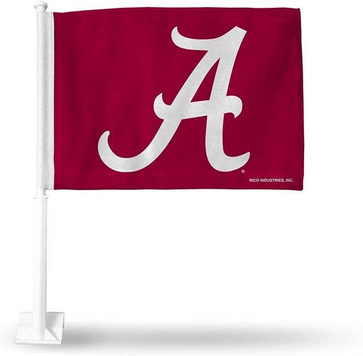 NCAA Alabama Crimson Tide Logo on Red Window Car Flag by Rico