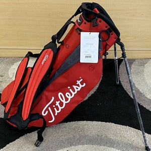 Titleist Players 4 Stand Carry Golf Bag Red/Graphite w/ Rain Hood Mint #72973