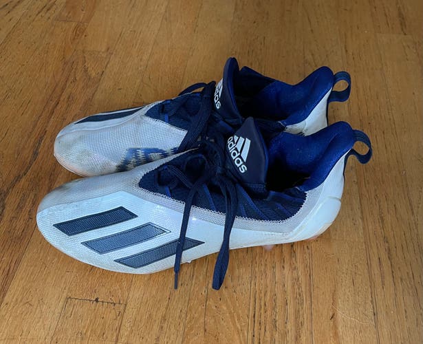 Adidas White Used Turf Cleats Low Top Adizero