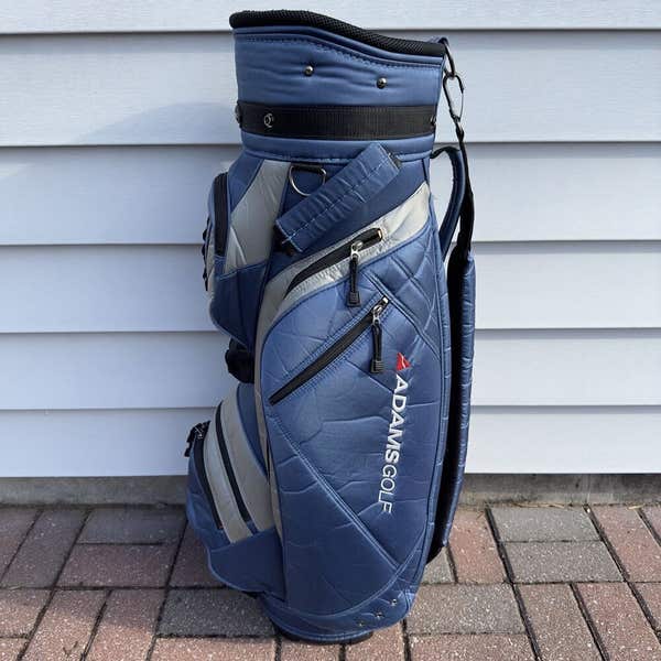 Adams Idea Golf Cart Bag Blue Grey Pink 6 Way Divider Breast