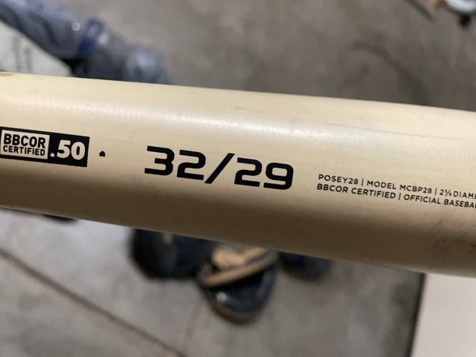 Used BBCOR Certified Marucci Alloy Posey28 Bat (-3) 29 oz 32"