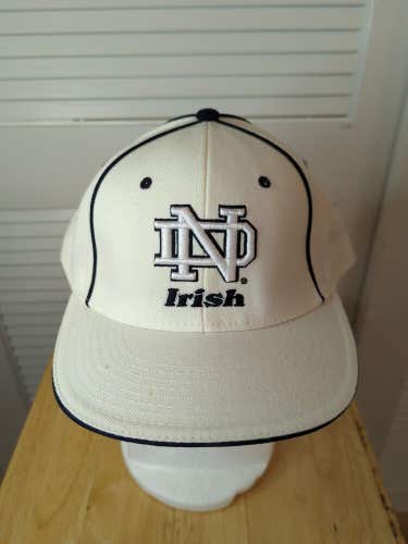 Notre Dame Fighting Irish Zephyr Fitted Hat 7 3/4 White NCAA